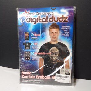 New Digital Dudz Zombie With Moving Eyes T-Shirt Men's Size XL